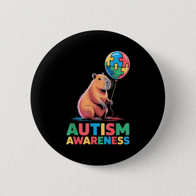 Autism awareness  6 cm round badge (Front)