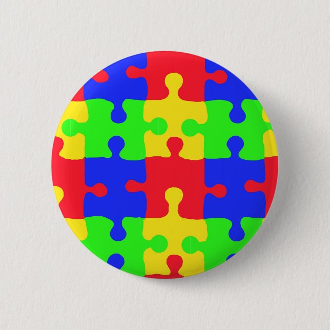 Autism Awareness 6 Cm Round Badge (Front)