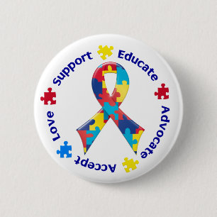 Autism Awareness 6 Cm Round Badge