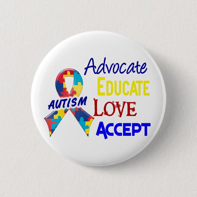 Autism Awareness 6 Cm Round Badge (Front)