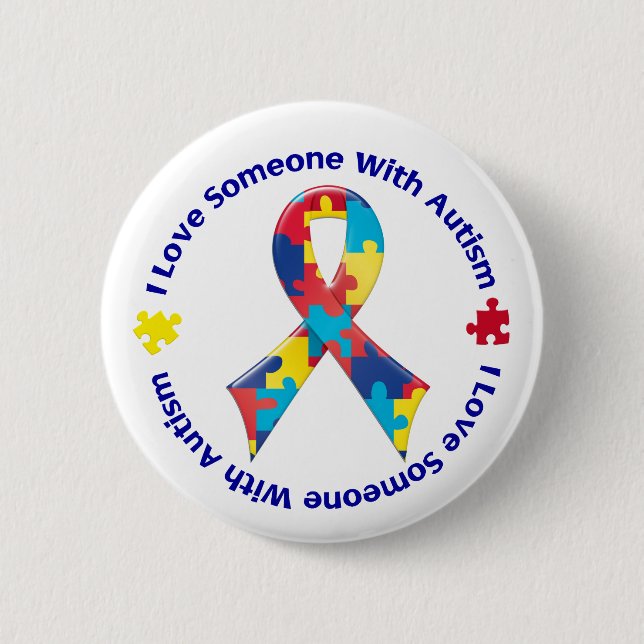 Autism Awareness 6 Cm Round Badge (Front)