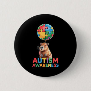 Autism awareness 6 cm round badge