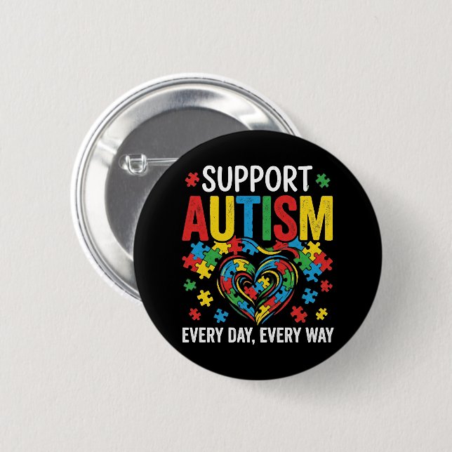Autism awareness 6 cm round badge (Front & Back)