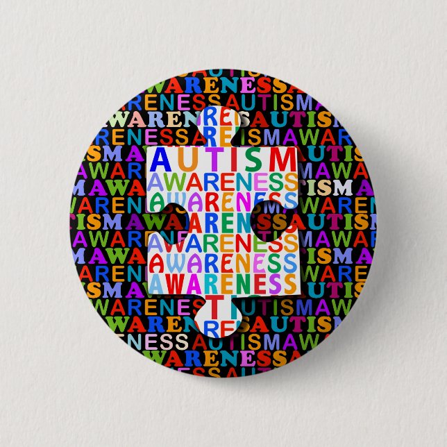 Autism Awareness 6 Cm Round Badge (Front)
