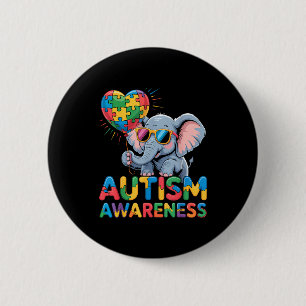 Autism awareness 6 cm round badge