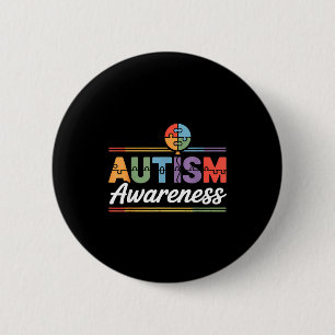 Autism awareness 6 cm round badge