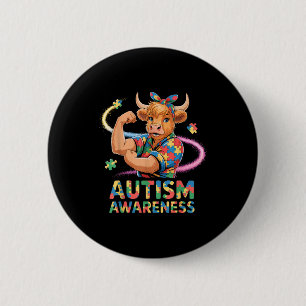 Autism awareness 6 cm round badge