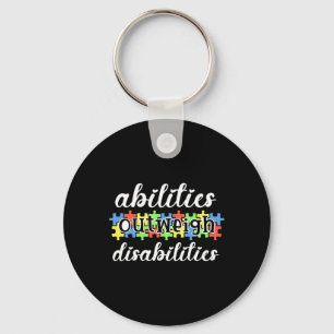 Autism Awareness - Abilities Outweigh Disabilities Key Ring