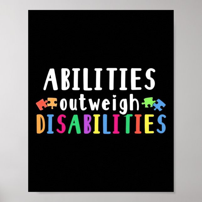 Autism Awareness - Abilities Outweigh Disabilities Poster (Front)