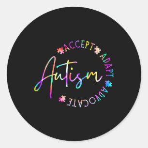 Autism Awareness Accept Adapt Advocate Autism Mum  Classic Round Sticker