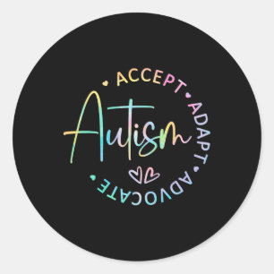 Autism Awareness Accept Adapt Advocate Autism Mum Classic Round Sticker