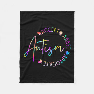 Autism Awareness Accept Adapt Advocate Autism Mum Fleece Blanket