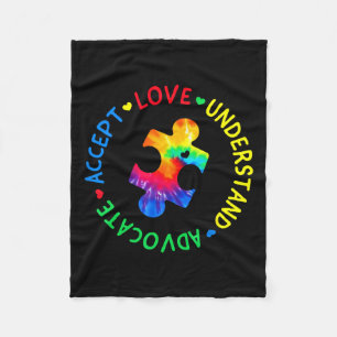Autism Awareness Accept Adapt Advocate Autism Mum Fleece Blanket