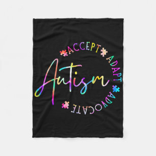 Autism Awareness Accept Adapt Advocate Autism Mum Fleece Blanket