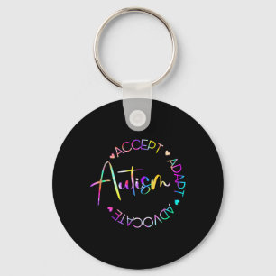 Autism Awareness Accept Adapt Advocate Autism Mum Key Ring