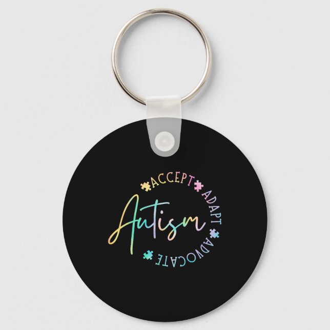 Autism Awareness Accept Adapt Advocate Autism Mum  Key Ring (Front)