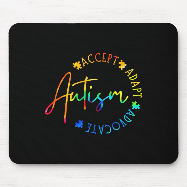 Autism Awareness Accept Adapt Advocate Autism Mum  Mouse Mat (Front)