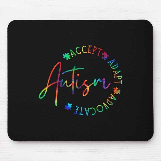 Autism Awareness Accept Adapt Advocate Autism Mum  Mouse Mat (Front)