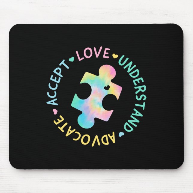 Autism Awareness Accept Adapt Advocate Autism Mum  Mouse Mat (Front)