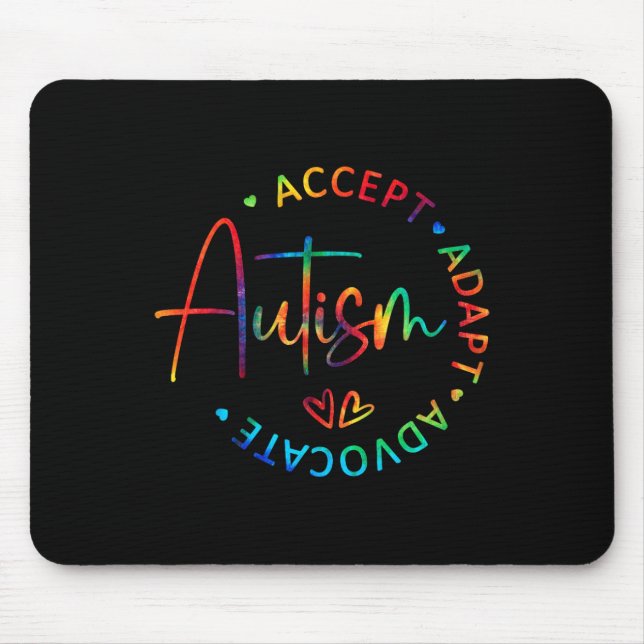 Autism Awareness Accept Adapt Advocate Autism Mum  Mouse Mat (Front)
