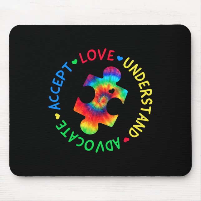 Autism Awareness Accept Adapt Advocate Autism Mum  Mouse Mat (Front)