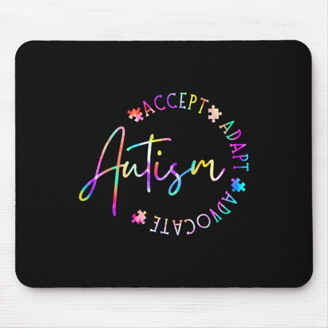 Autism Awareness Accept Adapt Advocate Autism Mum  Mouse Mat (Front)