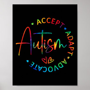 Autism Awareness Accept Adapt Advocate Autism Mum  Poster