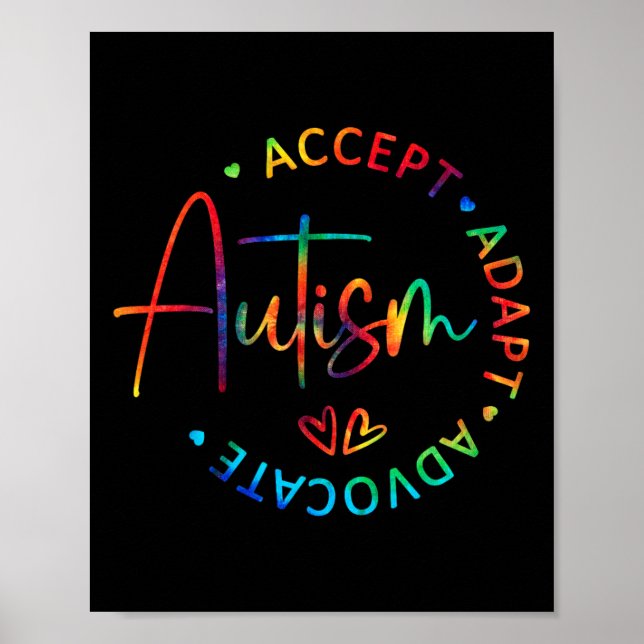 Autism Awareness Accept Adapt Advocate Autism Mum  Poster (Front)