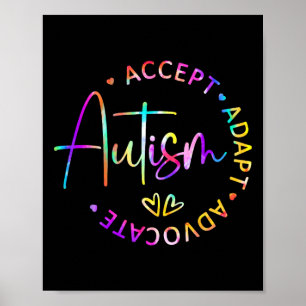 Autism Awareness Accept Adapt Advocate Autism Mum  Poster
