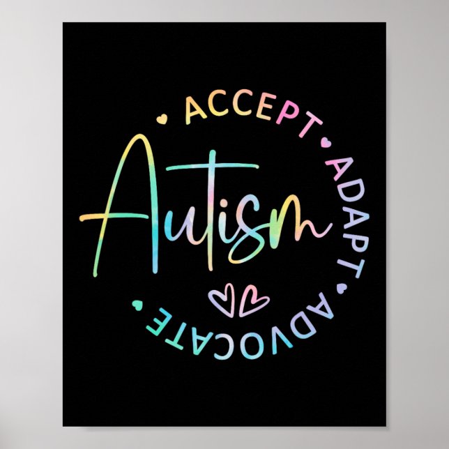 Autism Awareness Accept Adapt Advocate Autism Mum  Poster (Front)