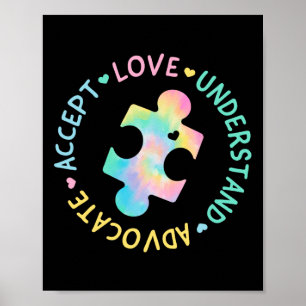 Autism Awareness Accept Adapt Advocate Autism Mum  Poster