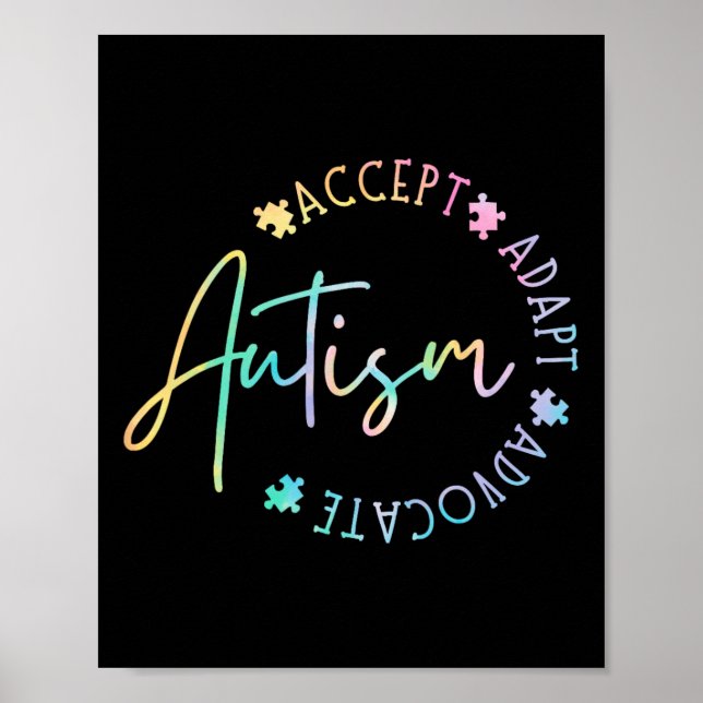 Autism Awareness Accept Adapt Advocate Autism Mum  Poster (Front)