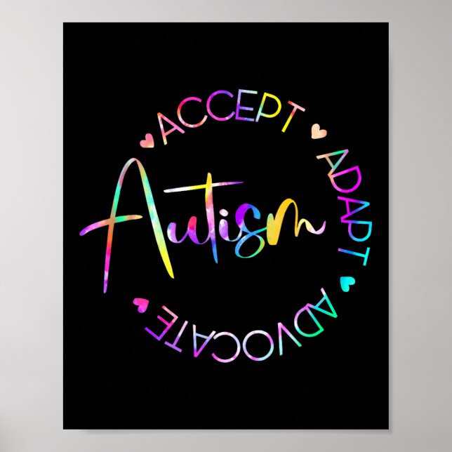 Autism Awareness Accept Adapt Advocate Autism Mum  Poster (Front)