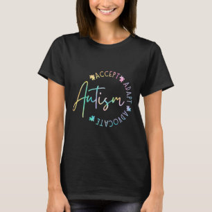 Autism Awareness Accept Adapt Advocate Autism Mum T-Shirt