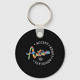 Autism Awareness Accept Adapt Advocate Autistic Mo Key Ring