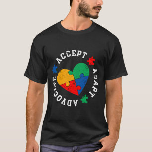 Autism Awareness Accept Adapt Advocate Colourful L T-Shirt