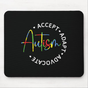 Autism Awareness Accept Adapt Advocate Long Sleeve Mouse Mat