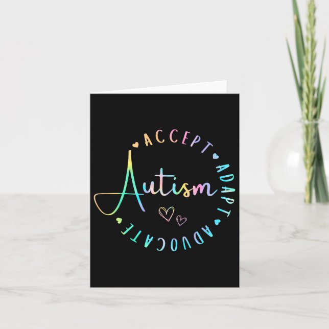 Autism Awareness Accept Adapt Advocate Understand  Card (Front)