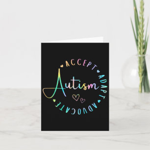 Autism Awareness Accept Adapt Advocate Understand  Card