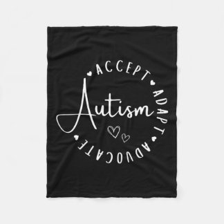 Autism Awareness Accept Adapt Advocate Understand Fleece Blanket