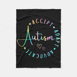 Autism Awareness Accept Adapt Advocate Understand Fleece Blanket