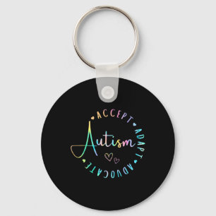 Autism Awareness Accept Adapt Advocate Understand Key Ring