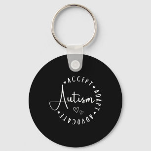 Autism Awareness Accept Adapt Advocate Understand  Key Ring