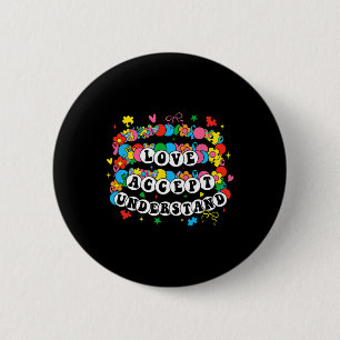 Autism Awareness Accept Love Understand Bracelet G 6 Cm Round Badge