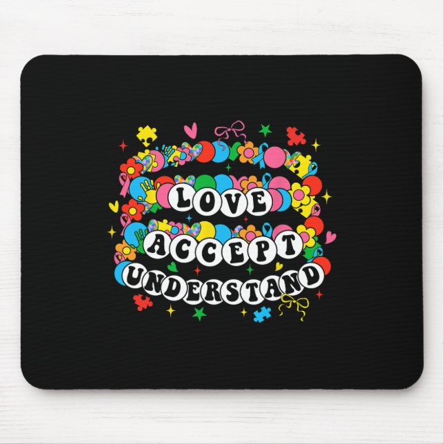 Autism Awareness Accept Love Understand Bracelet G Mouse Mat (Front)