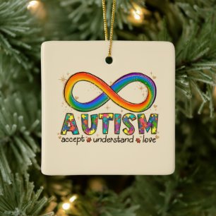 Autism Awareness Accept, Love, Understand Ceramic Ornament