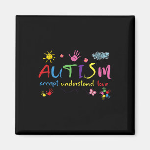 Autism Awareness Accept Love Understand Girl Women Magnet