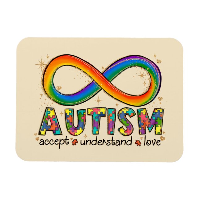 Autism Awareness Accept, Love, Understand Magnet (Horizontal)