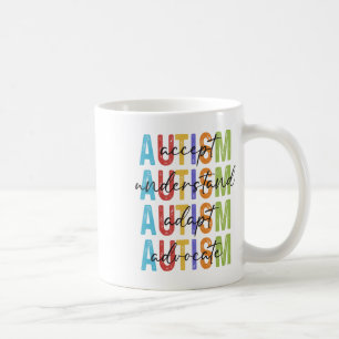 Autism Awareness Accept Understand Adapt Advocate Coffee Mug