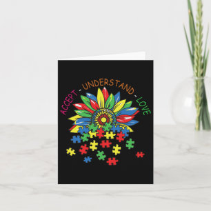 Autism Awareness Accept Understand Love Asd Rainbo Card